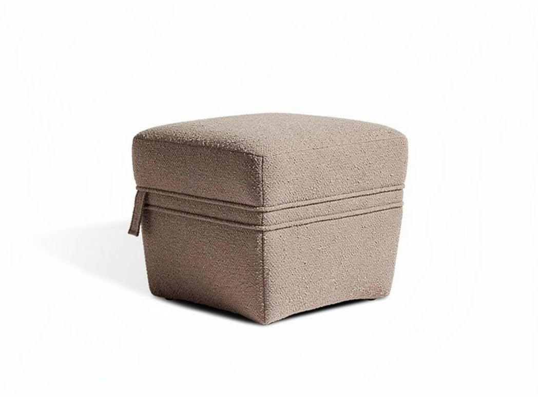 Puf kwadratowy z materiału tekstylnego w kolorze beżowym 30 x 30 x 25cm