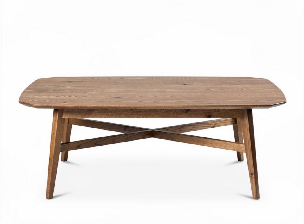 Stół drewniany o długości 150 cm z podstawą w kolorze naturalnym 80 x 45 cm