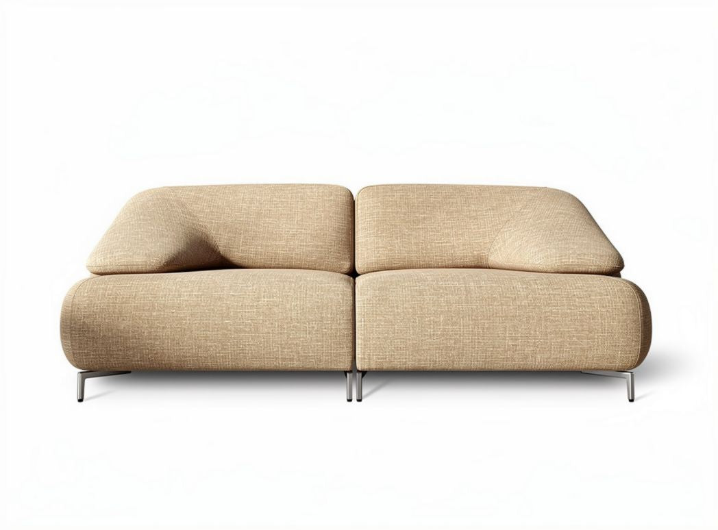 Sofa dwuosobowa z tkaniny w kolorze beżowym 180 x 90 x 70cm