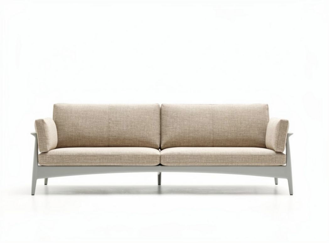 Sofa z tkaniny w kolorze beżowym o wymiarach 200 x 85 x 70 cm