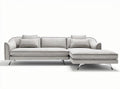 Sofa narożna z szarym obiciem 240 x 90 x 85cm z poduszkami